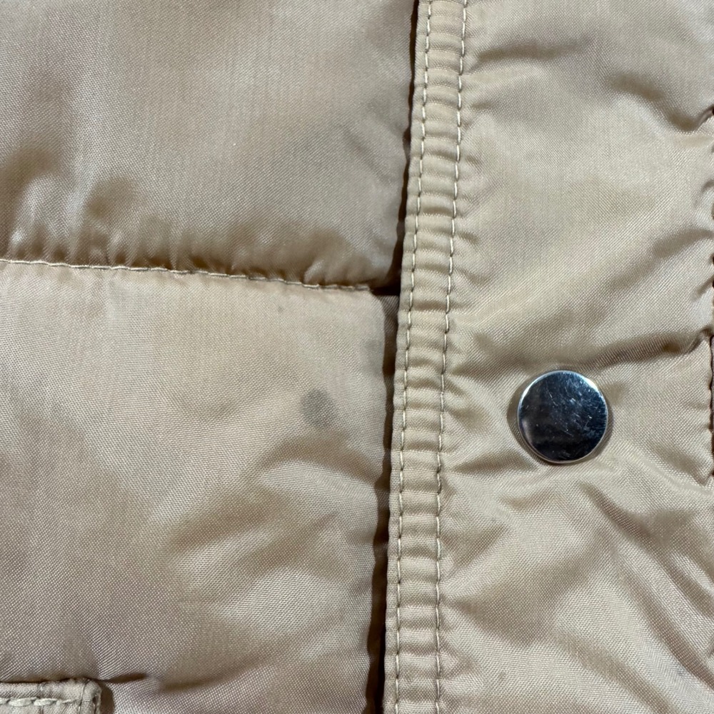Vintage Wrangler Mens Puffer Vest Tan Brown Western Quilted Snap Front Large - Picture 6 of 9